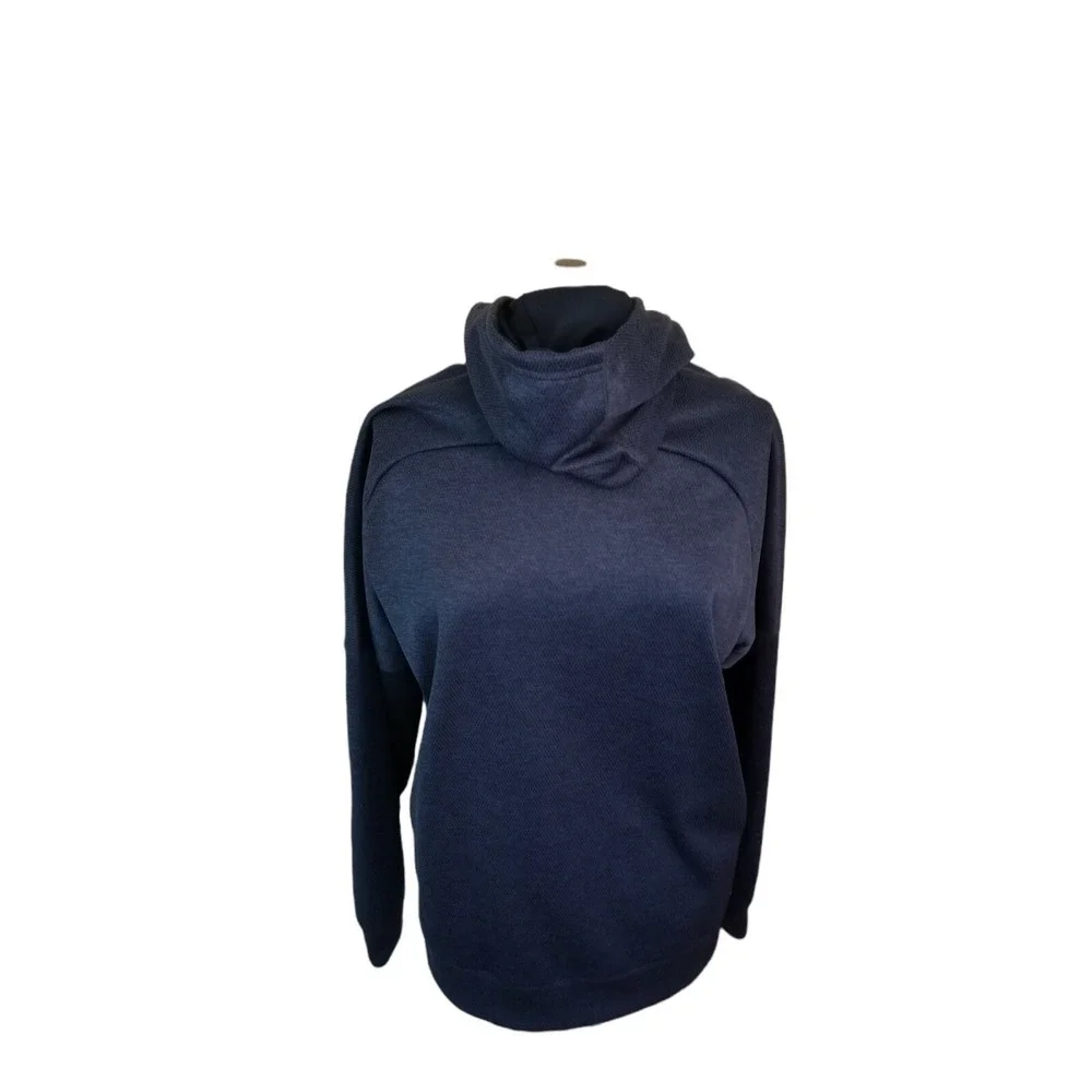Adidas Blue Pullover Hoodie Logo Men's SIZE L actual Sz XL Climawarm Navy